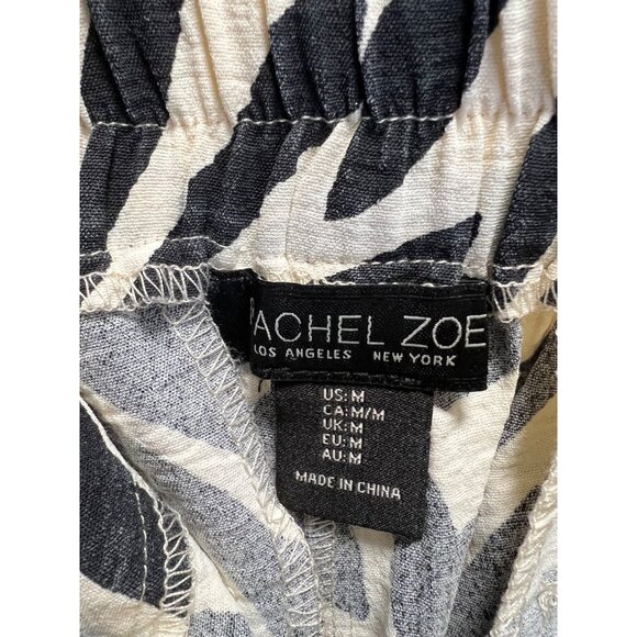 Rachel Zoe Black & White Tropical Leaf Print Cropped Pants Size M - Picture 3 of 6